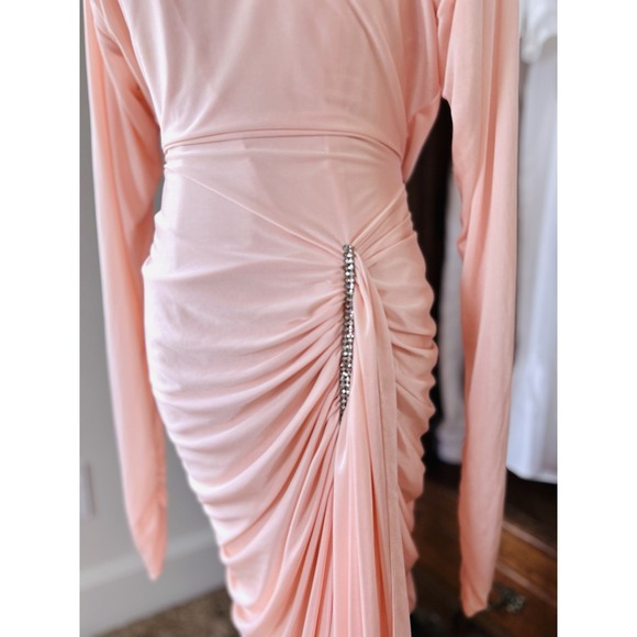 Vintage‎ 70's Peach Draped Ruched Wrap Dress Size Small - Picture 5 of 8